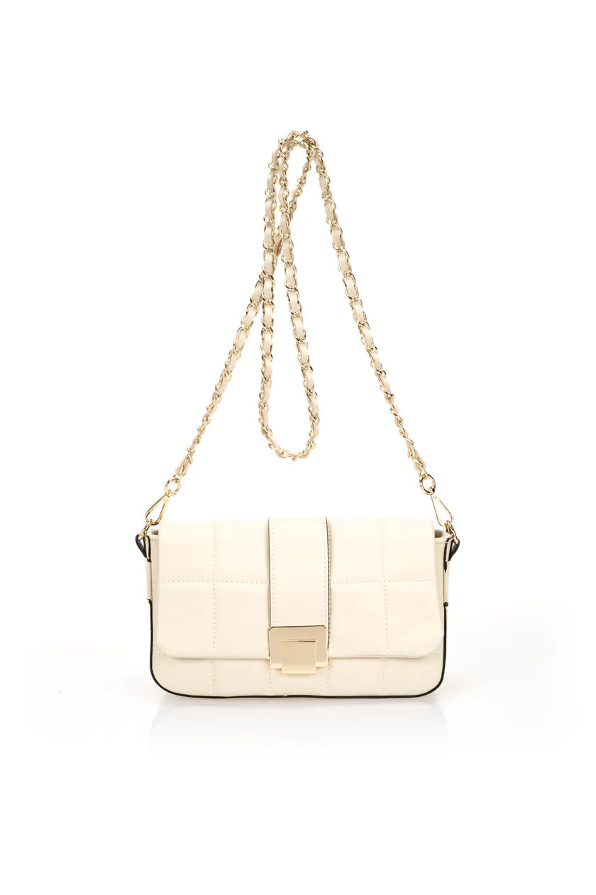 Beige and gold chain Italian leather handbag – Don de Dieu Marque
